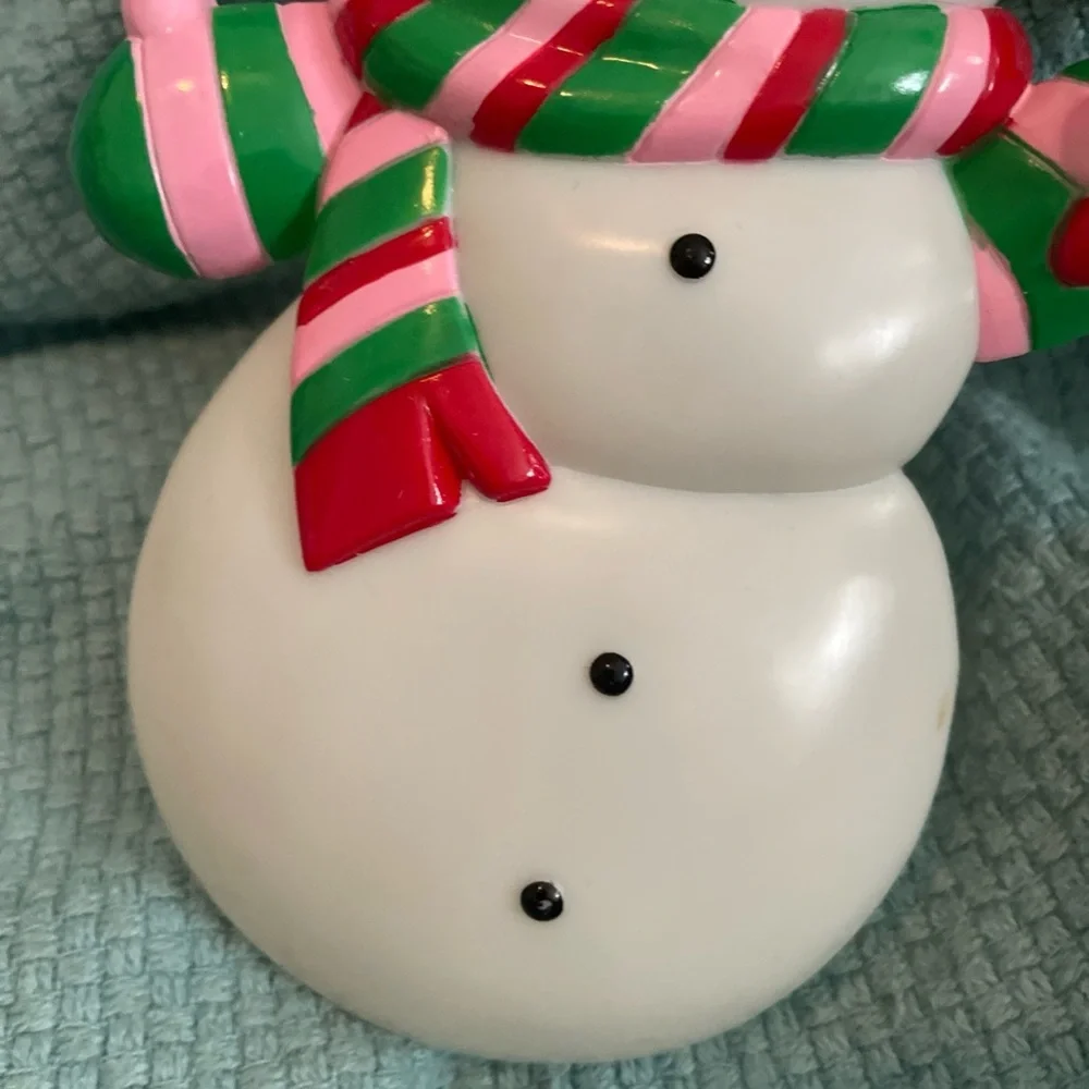Plastic Snowman Door Hanger JSNY Joy Vintage Christmas Holiday Decoration